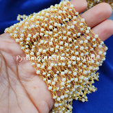 Peach Moonstone Rosary Chain, 925 Sterling Silver Plated Pearl Wire Wrap Chain, Rondelle Rosary – SELLING BY FOOT